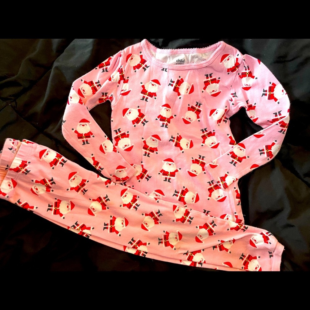 Christmas Carter's Pajamas Santa Pink Sz 4T